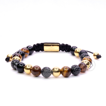Tiger Eye & Smoky Quartz - 8mm