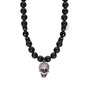 Rhodium Kranio Clear Cz Onyx & Hematite Necklace