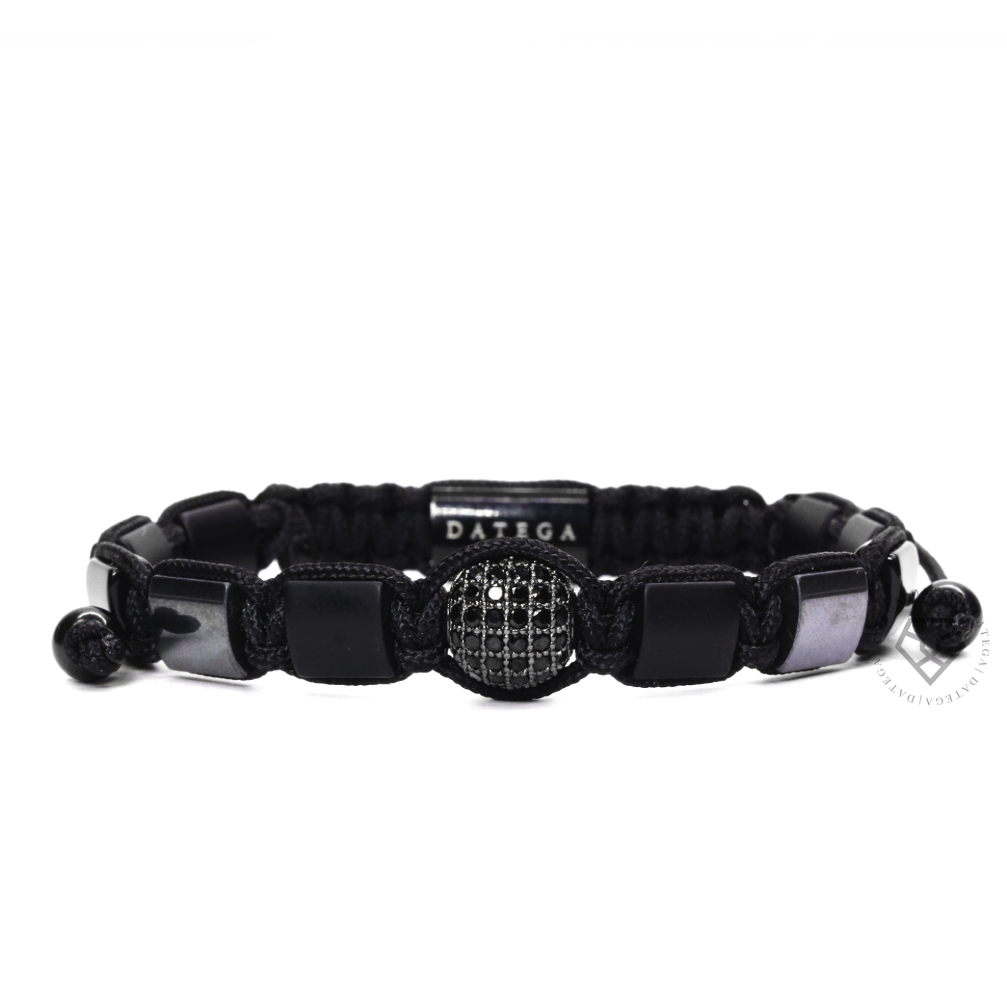 Square Onyx, Hematite & Cz Ball