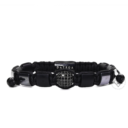 Square Onyx, Hematite & Cz Ball